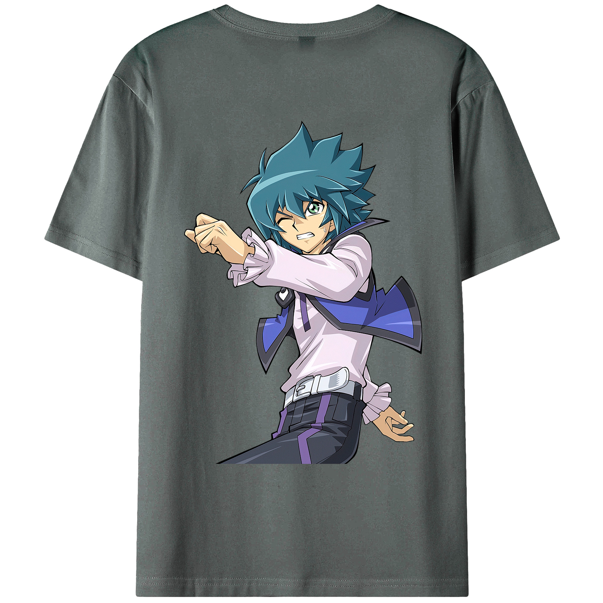 （画像用） 遊☆戯☆王 Yu-Gi-Oh! 綿100％ メンズ半袖Tシャツ（バックプリント） 通気性